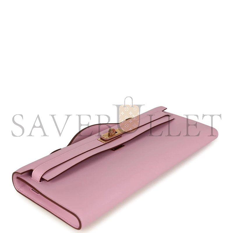 HERMÈS MASTER KELLY CUT MAUVE SYLVESTRE SWIFT ROSE GOLD HARDWARE (31*13.5*2.5cm)